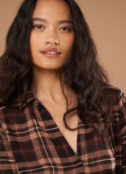 Sud Express Tops & Blouses|Blouse A Carreaux Bordeaux Tasco