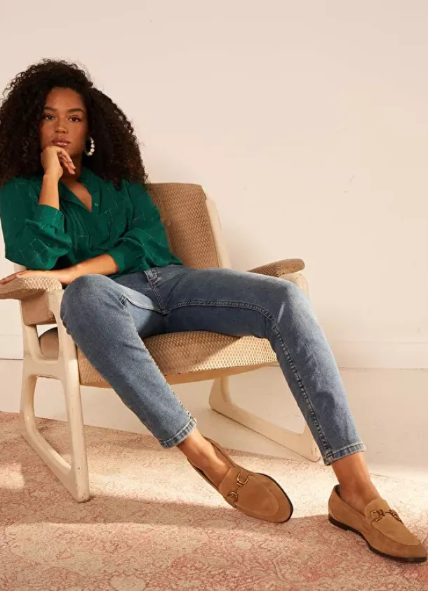 Sud Express Tops & Blouses|Blouse A Col Monte Avec Volant Bouteille Blouisa