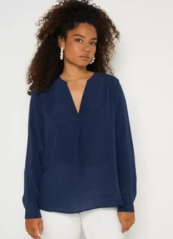 Sud Express Tops & Blouses|Blouse En 100% Soie Bleu Tyrah