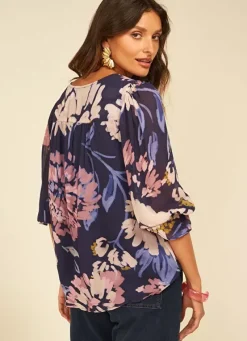 Sud Express Tops & Blouses|Blouse Imprimee Violet Tomary