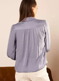 Sud Express Tops & Blouses|Blouse Satine Col Tunisien Neptune Teddy