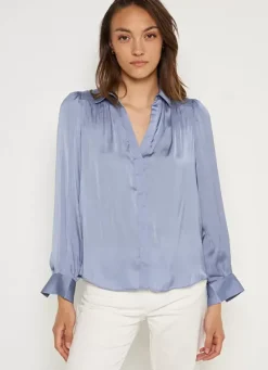 Sud Express Tops & Blouses|Blouse Satine Col Tunisien Neptune Teddy