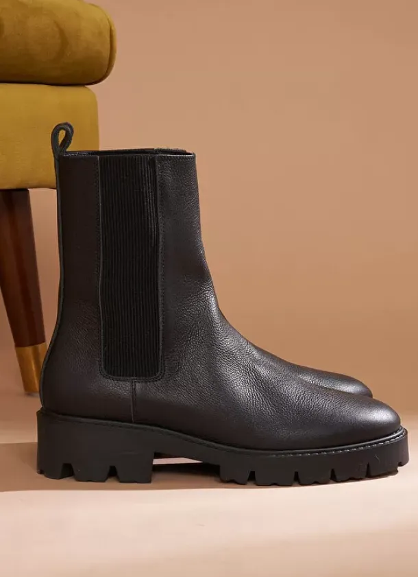 Sud Express Shoes & Accessories|Bottines Chelsea En Cuir Noir Ivy