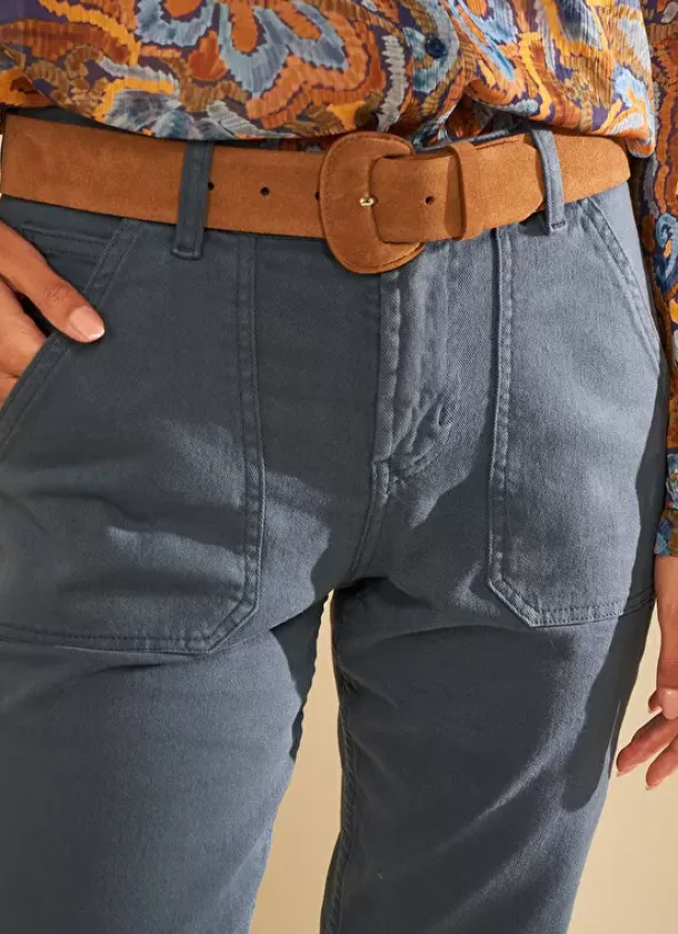 Sud Express Shoes & Accessories|Ceinture En Croute De Cuir Camel Celinda