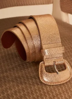 Sud Express Shoes & Accessories|Ceinture En Cuir Gold Cindy