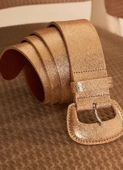 Sud Express Shoes & Accessories|Ceinture En Cuir Gold Cindy