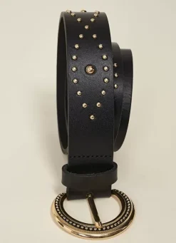 Sud Express Shoes & Accessories|Ceinture En Cuir Noir Calispera