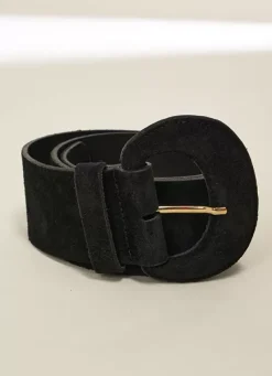 Sud Express Shoes & Accessories|Ceinture Large En Croute De Cuir Noir Camylle