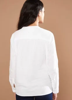 Sud Express Tops & Blouses|Chemise A Col Rond Blanc Cameline