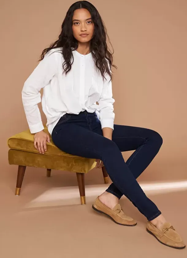 Sud Express Tops & Blouses|Chemise A Col Rond Blanc Cameline