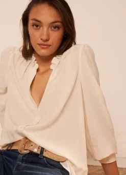 Sud Express Tops & Blouses|Chemise A Col Tunisien Ecru Cariba
