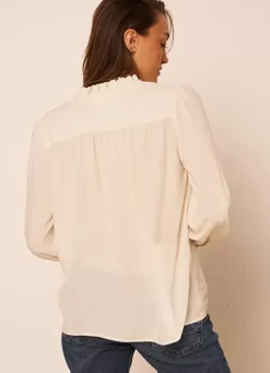 Sud Express Tops & Blouses|Chemise A Col Tunisien Ecru Cariba