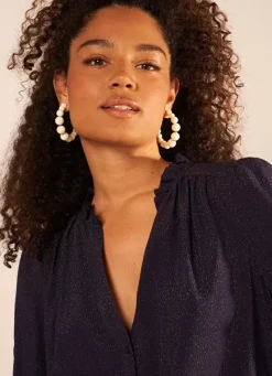 Sud Express Tops & Blouses|Chemise A Col Tunisien Marine Cariba