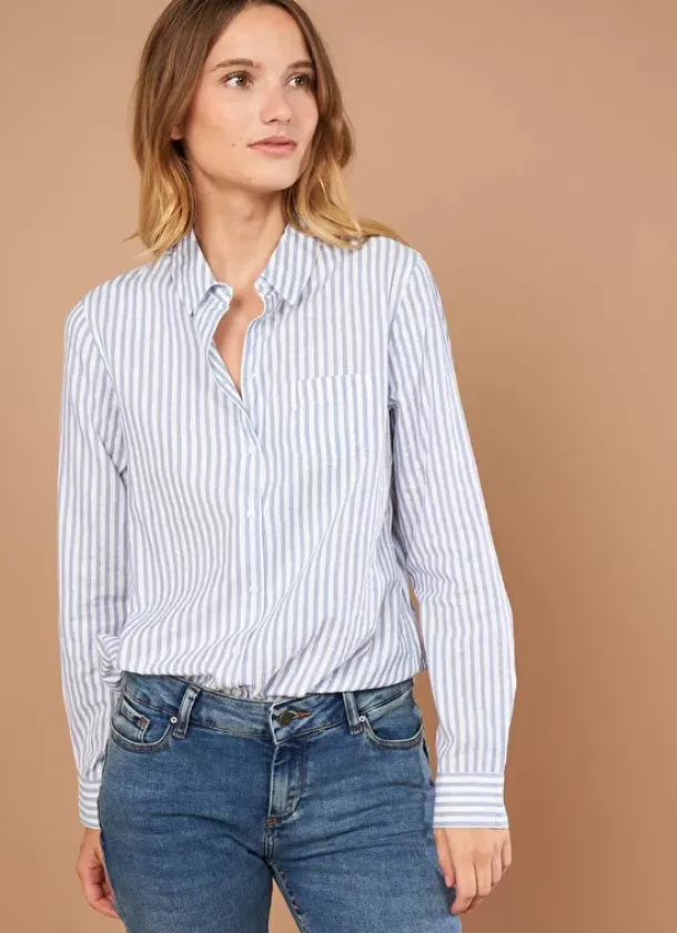 Sud Express Tops & Blouses|Chemise A Manches Longues Ciel Cathia