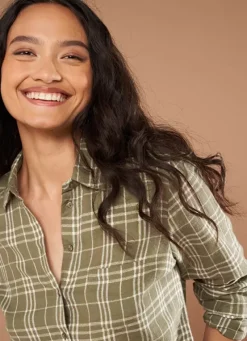Sud Express Tops & Blouses|Chemise A Manches Longues Kaki Casali