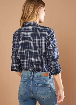 Sud Express Tops & Blouses|Chemise A Manches Longues Marine Casali
