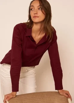 Sud Express Tops & Blouses|Chemise Classique Bordeaux Cortaline