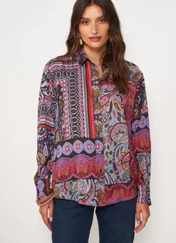 Sud Express Tops & Blouses|Chemise Classique Imprimee Kaki Cartage