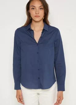Sud Express Tops & Blouses|Chemise Classique Indigo Cortaline