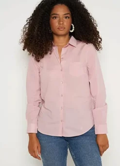 Sud Express Tops & Blouses|Chemise Classique Poudre Cortaline