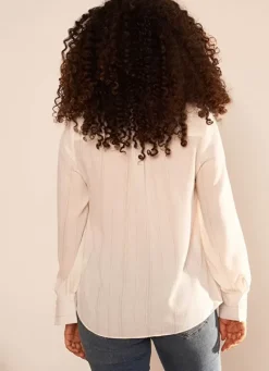 Sud Express Tops & Blouses|Chemise Details Fils Dores Ecru Calika