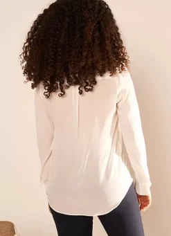 Sud Express Tops & Blouses|Chemise En Soie A Manches Longues Ecru Cyrah