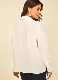 Sud Express Tops & Blouses|Chemise En Soie Ecru Tibla