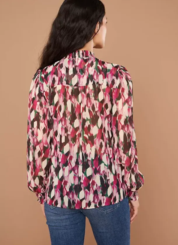 Sud Express Tops & Blouses|Chemise Impirmee A Manches Longues Framboise Cebby
