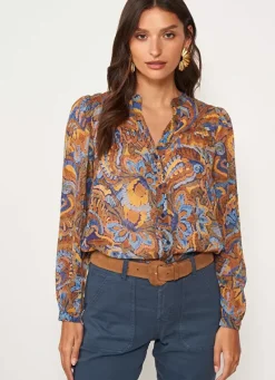 Sud Express Tops & Blouses|Chemise Imprimee Indigo Cagathe