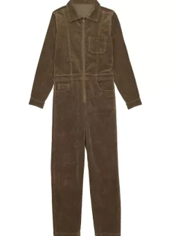 Sud Express Dresses & Overall|Combi Pantalon En Velours Cotele A Manches Longues Kaki Clairy