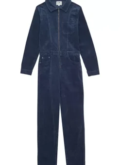 Sud Express Dresses & Overall|Combi Pantalon En Velours Cotele A Manches Longues Indigo Clairy