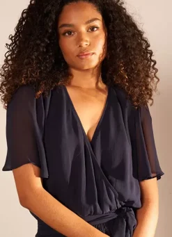 Sud Express Dresses & Overall|Combinaison Pantalon A Manches Courtes Marine Calex