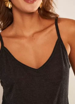 Sud Express Tops & Blouses|Debardeur A Fines Bretelles En Voile De ... Noir Damia