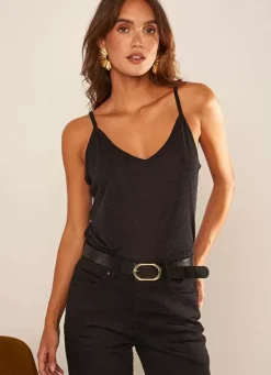 Sud Express Tops & Blouses|Debardeur A Fines Bretelles En Voile De ... Noir Damia