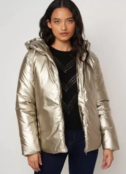 Sud Express Jackets & Coats|Doudoune Manches Longues A Capuche Gold Vilaury