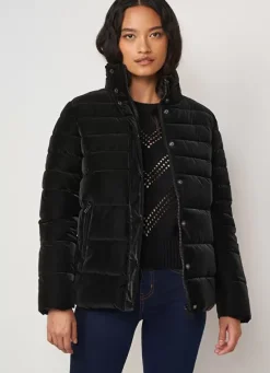 Sud Express Jackets & Coats|Doudoune Peau De Peche Noir Varion