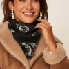 Sud Express Shoes & Accessories|Foulard Carre En Laine Et Soie Noir Epic