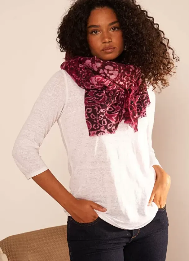 Sud Express Shoes & Accessories|Foulard Imprime Framboise Edel