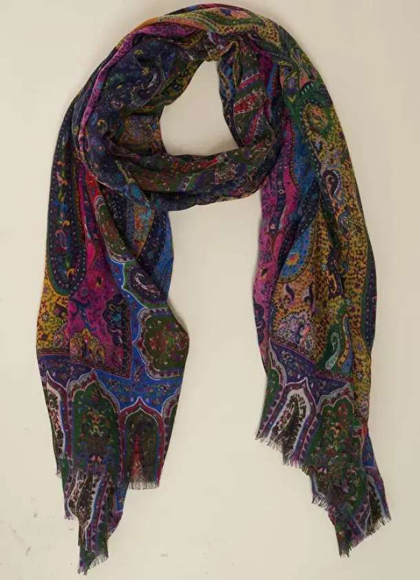 Sud Express Shoes & Accessories|Foulard Imprime Framboise Eliez