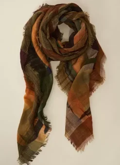 Sud Express Shoes & Accessories|Foulard Imprime Ocre Elio
