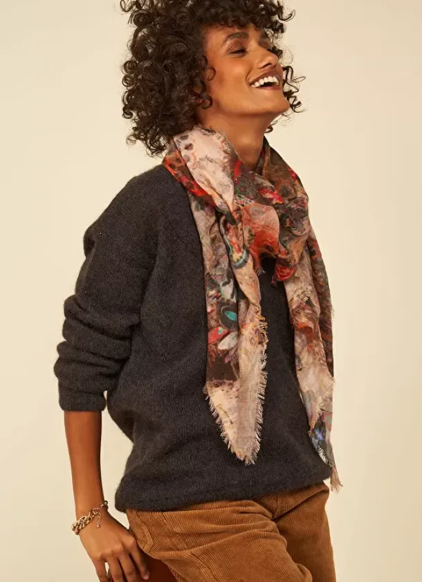 Sud Express Shoes & Accessories|Foulard Imprime Orange Elouane