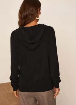 Sud Express Jumpers & Cardigans|Gilet A Capuche Zippe 100% Cachemire Noir Garenk
