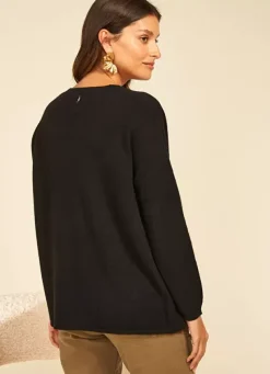 Sud Express Jumpers & Cardigans|Gilet Col V Noir Goa