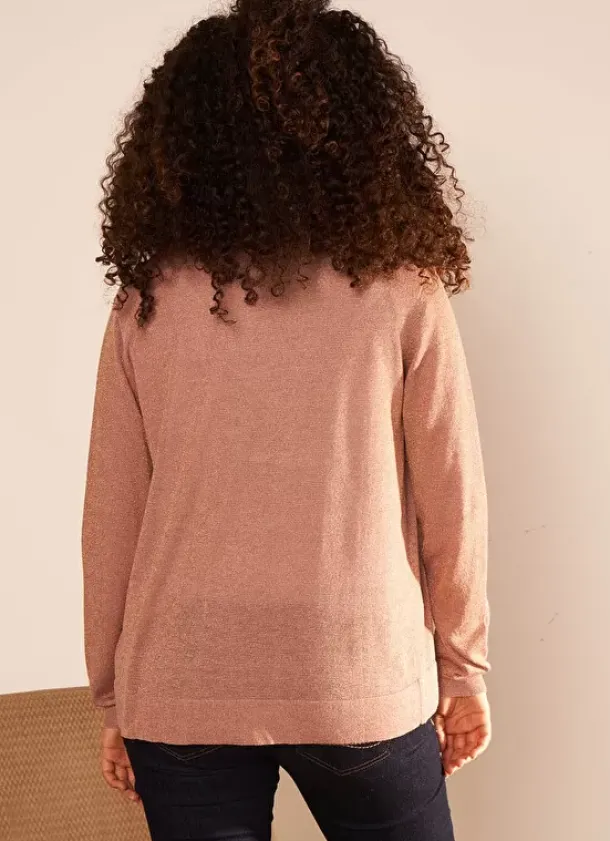 Sud Express Jumpers & Cardigans|Gilet Ouvert Mi-Long Poudre Gladi