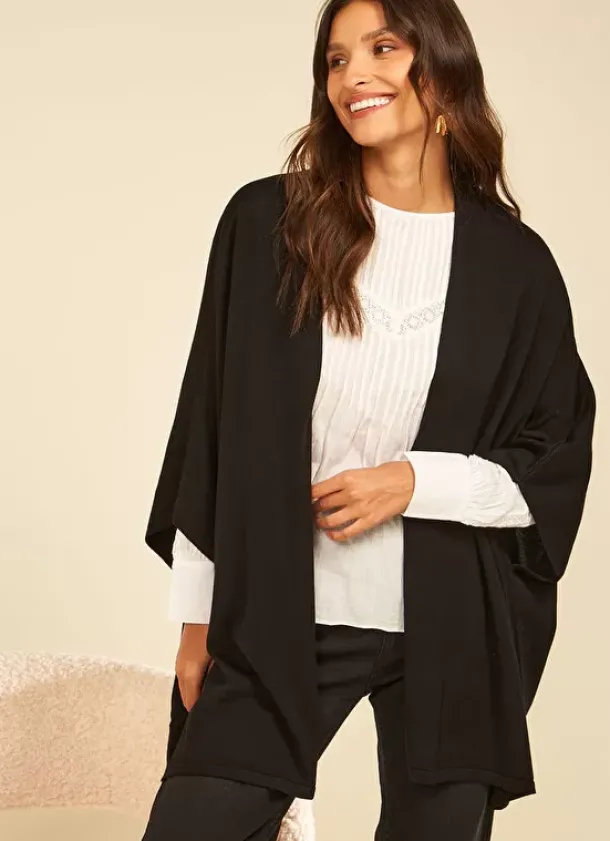 Sud Express Jumpers & Cardigans|Gilet Oversize Noir Gaston