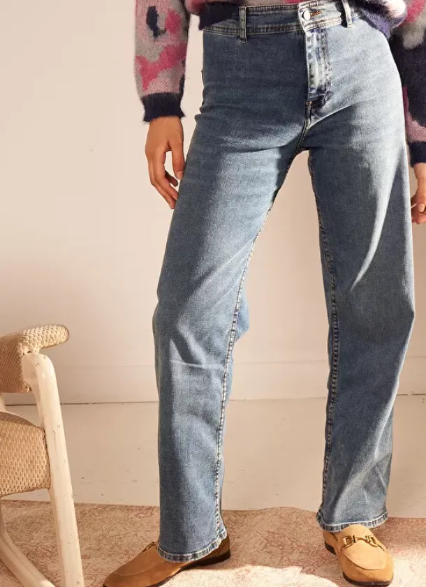 Sud Express Trousers & Jeans|Jean A La Coupe Flare Medium Stone Clara