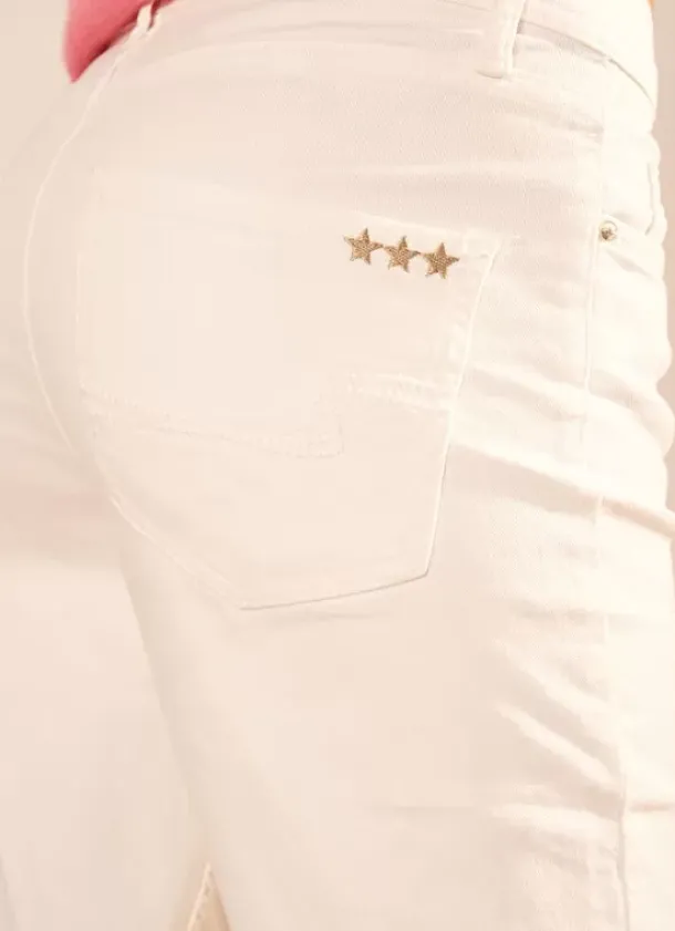 Sud Express Trousers & Jeans|Jean Boyfriend A Cinq Poches Ecru Ben