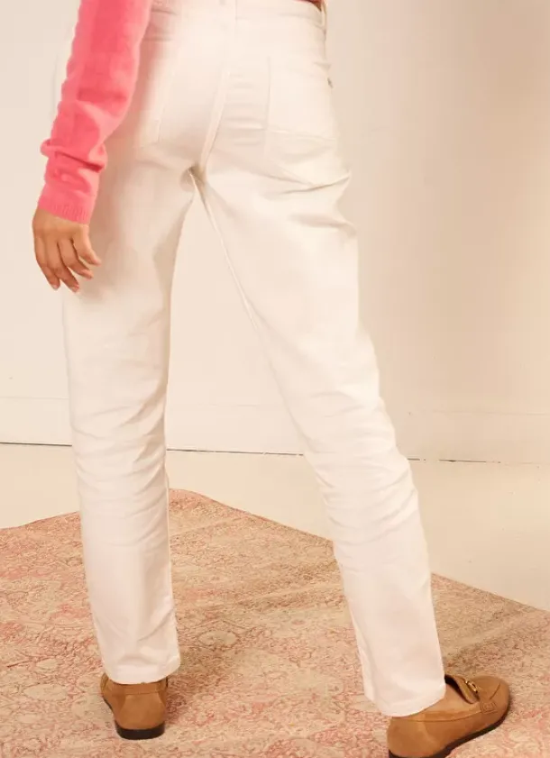 Sud Express Trousers & Jeans|Jean Boyfriend A Cinq Poches Ecru Ben