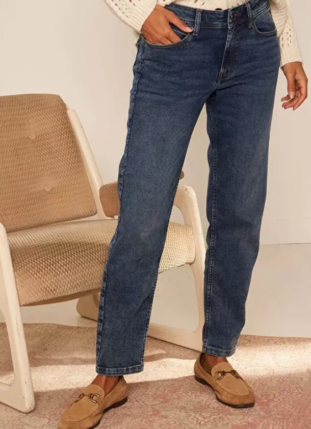 Sud Express Trousers & Jeans|Jean Boyfriend A Cinq Poches Medium Dark Sto Ben