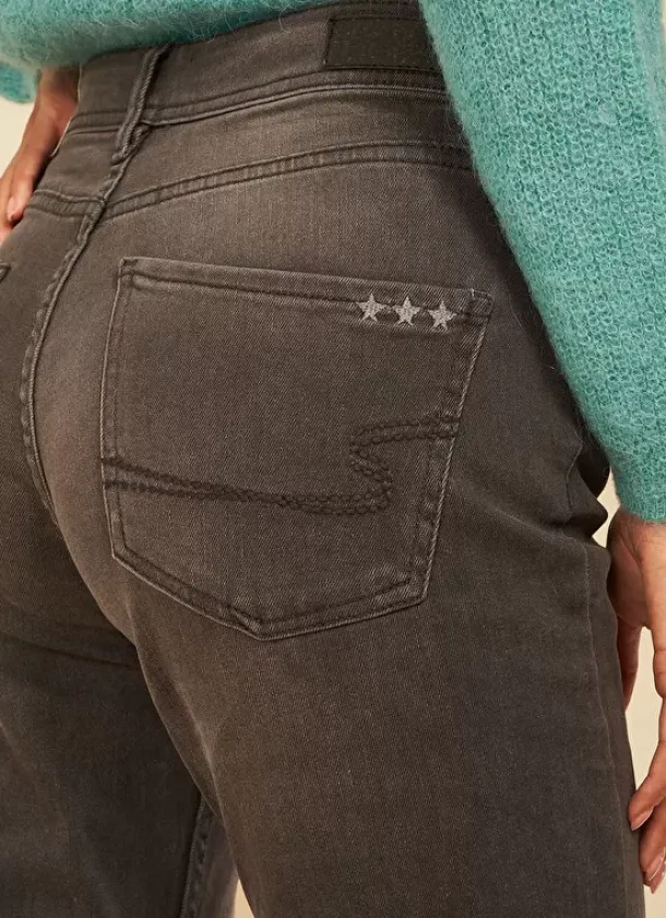 Sud Express Trousers & Jeans|Jean Boyfriend A Cinq Poches Grey Stone Ben